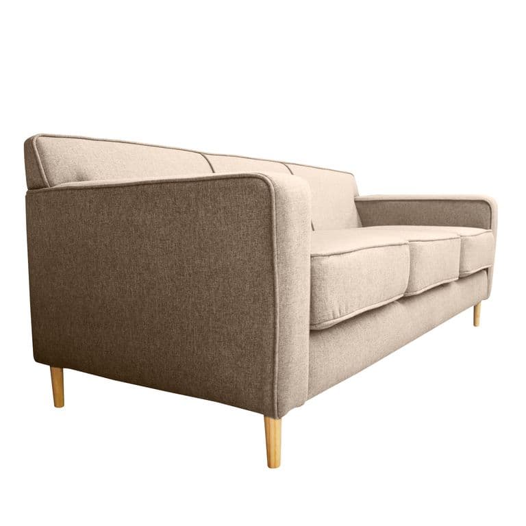 SOFA LILEN CHENILLE TIPO LINO BEIGE 2 CUERPOS
