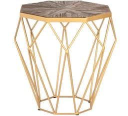 Mesa Lateral Joel madera y acero 60x60x60