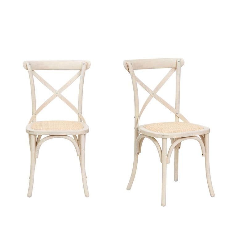 Pack 2 unidades Silla Crossback Blanca