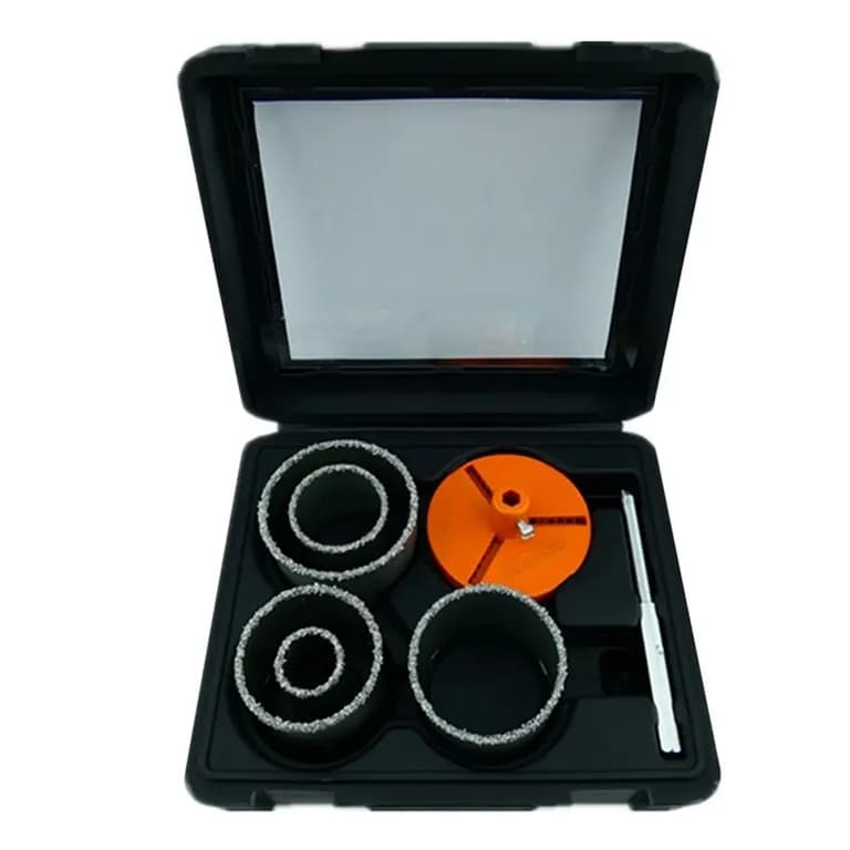 Kit Set Juego Broca Sierra Copa Diamantada 7 Piezas