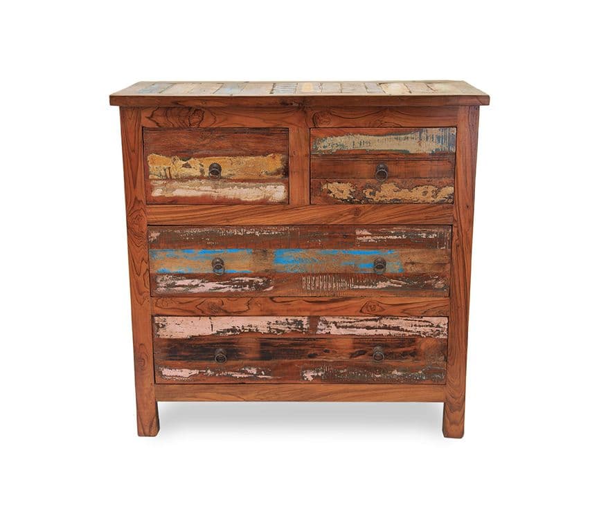 Comoda Puri de madera reciclada 90x90x40
