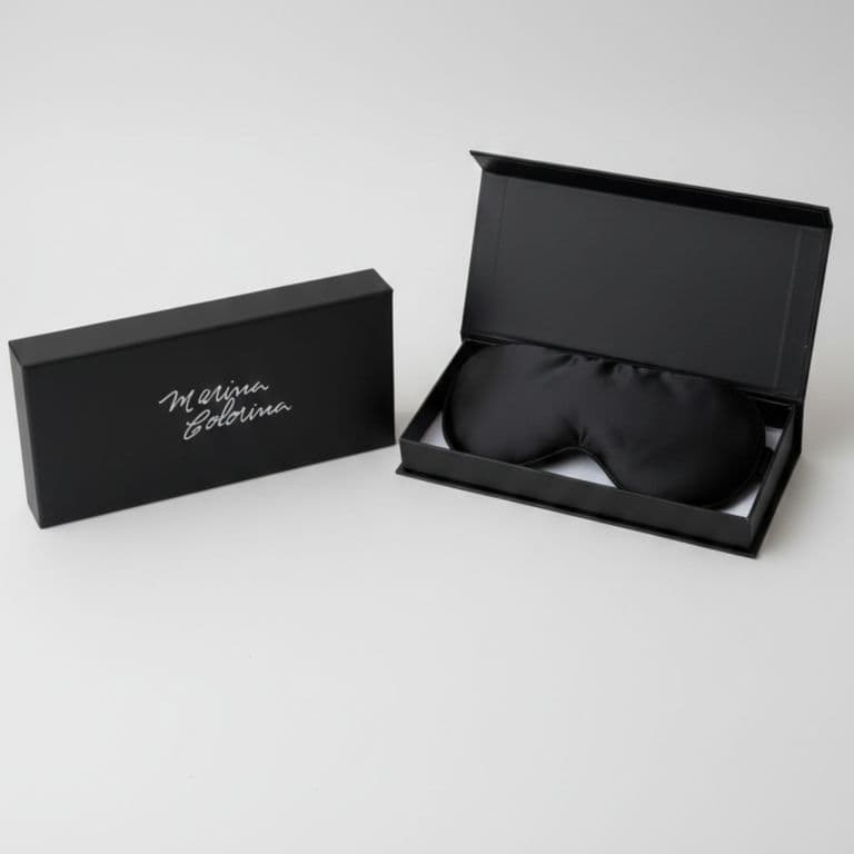 Antifaz de seda Mulberry 22 mm color negro