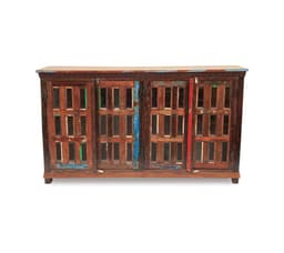 Buffet Bengala madera reciclada y vidrio 105x180x40