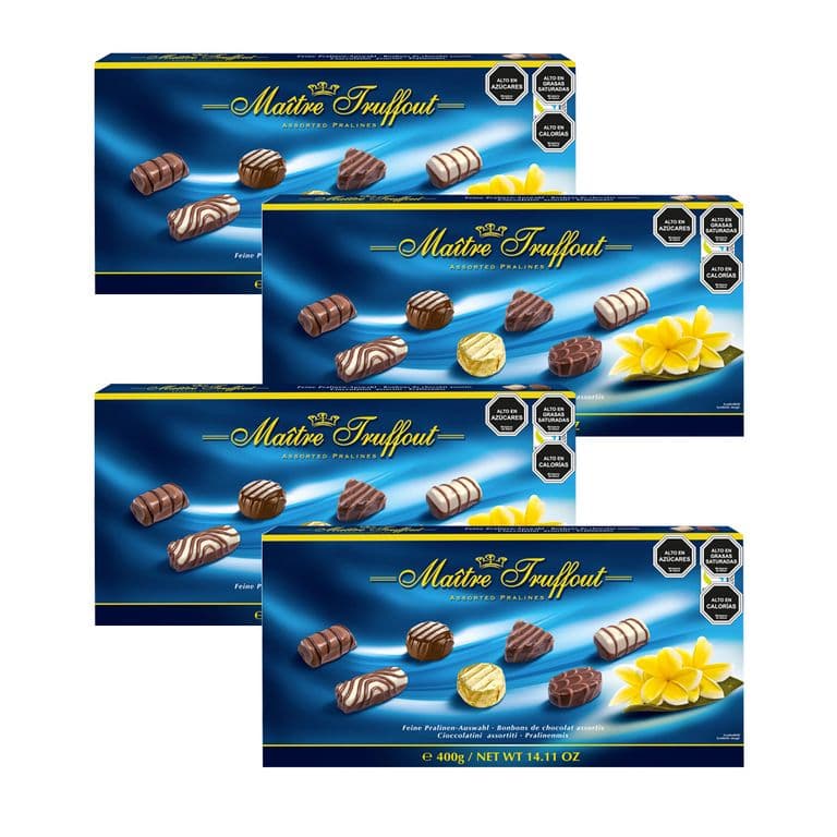Pack 4 Estuches Bombones Seleccion Blue 400g
