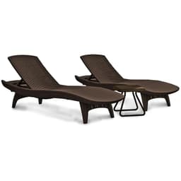 Juego De Reposeras Y Mesa Marron Pacific Sun - Marron