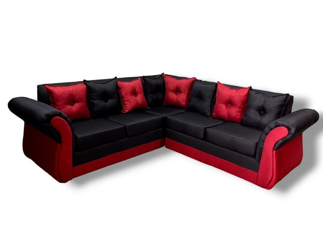 Seccional 5 cuerpos Marsella bicolor lino rojo negro