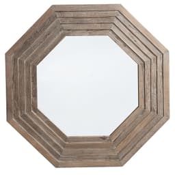Espejo Samarka de madera de olmo color cafe envejecido 80x80x35