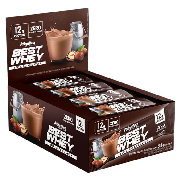 12 Barras Best Whey 12G - Sabores - Atlhetica AVELLANA
