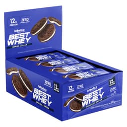 12 Barras Best Whey 12G - Sabores - Atlhetica COOKIES AND CREAM