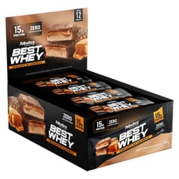 Box 12 Barras Best Whey 15 Gr - Atlhetica CARAMELO