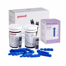 50 Cintas Tiras Reactivas + 50 Lancetas para Glucometro Yuwell 582