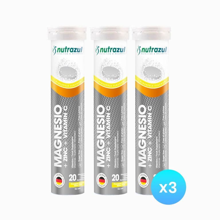 Magnesio 350 mg +Zinc 10 mg + Vit C - Pack 3 Unidades.