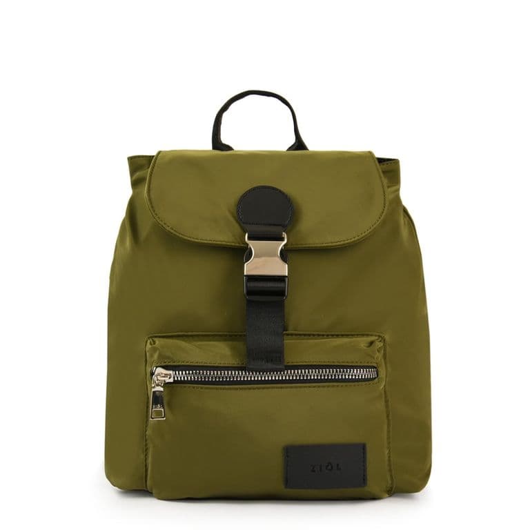 Mochila con tapa amara mediana verde oliva Verde TALLA UNICA