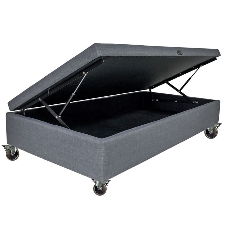 Base De Cama Baul 1.5 Plaza L190cm.Rueda Pyton para colchon V.elastico