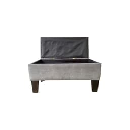 Banqueta Baul Hvm Gris Perla Felpa