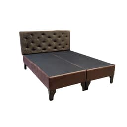Base HVM Americana Dividida 2 Plazas Pmadera + Respaldo Cafe