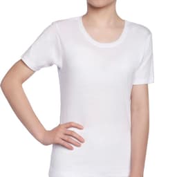 Camiseta Algodon Juvenil Manga Corta Blanco Blanco 10