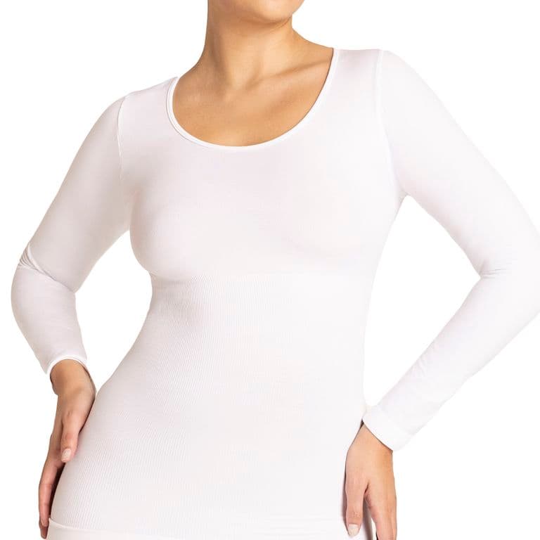Polera Faja Manga Larga Blanco Blanco TALLA UNICA