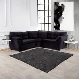 Sofa Seccional Alerce Felpa Negro 2.1.2 - 5 Cuerpos Negro