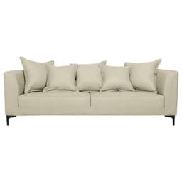 SOFA CORDELIA CHENILLE TIPO LINO BEIGE 3 CUERPOS