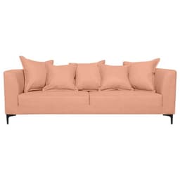 SOFA CORDELIA CHENILLE TIPO LINO PALO ROSA 3 CUERPOS