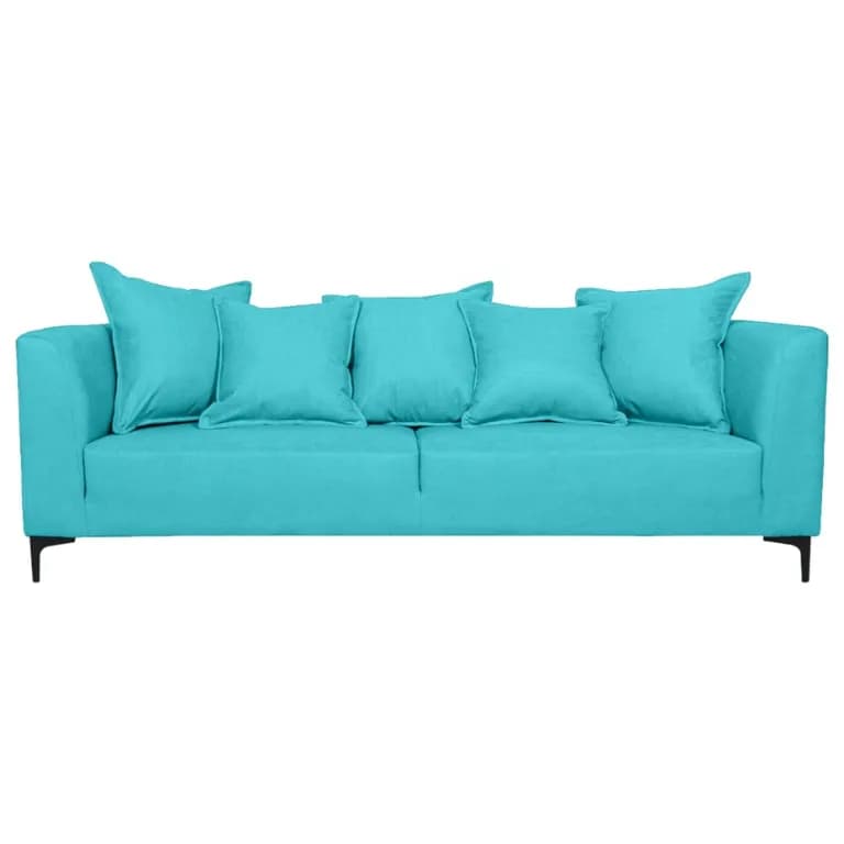 SOFA CORDELIA FELPA TURQUESA 3 CUERPOS