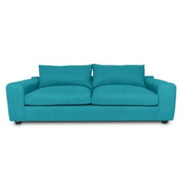 SOFA BRIANA CHENILLE TIPO LINO TURQUESA 2 CUERPOS
