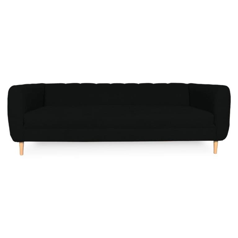 SOFA LYNETTE CHENILLE TIPO LINO NEGRO 2 CUERPOS