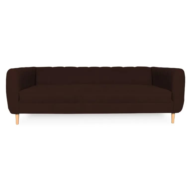 SOFA LYNETTE CHENILLE TIPO LINO CAFE 3 CUERPOS