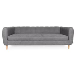 SOFA LYNETTE CHENILLE TIPO LINO GRIS 3 CUERPOS