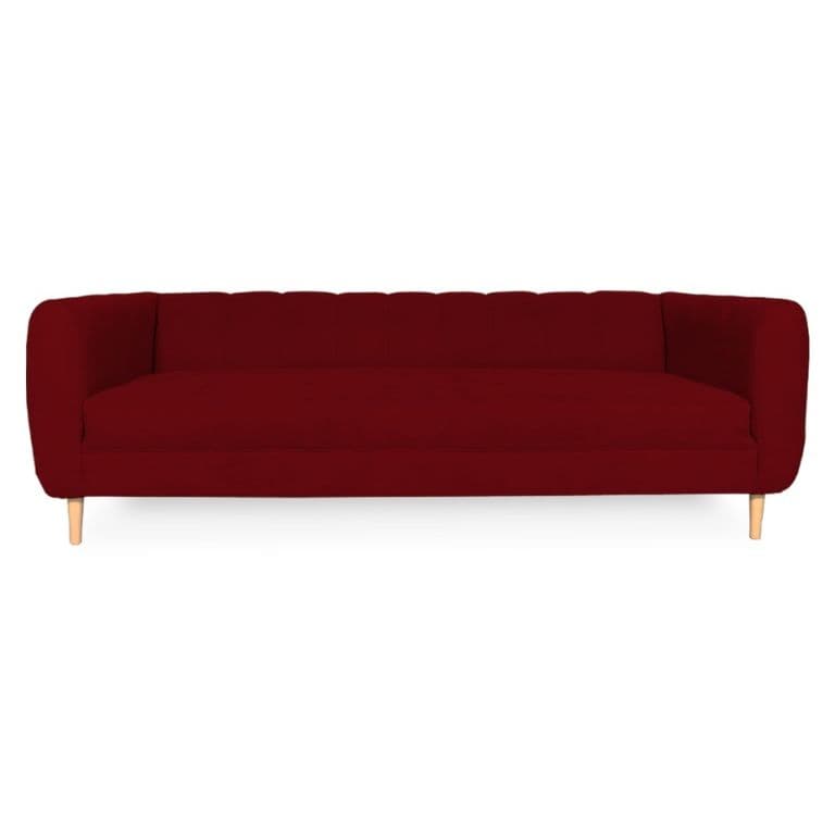 SOFA LYNETTE FELPA ROJO 3 CUERPOS
