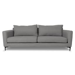 SOFA ALANNA CHENILLE TIPO LINO GRIS 3 CUERPOS