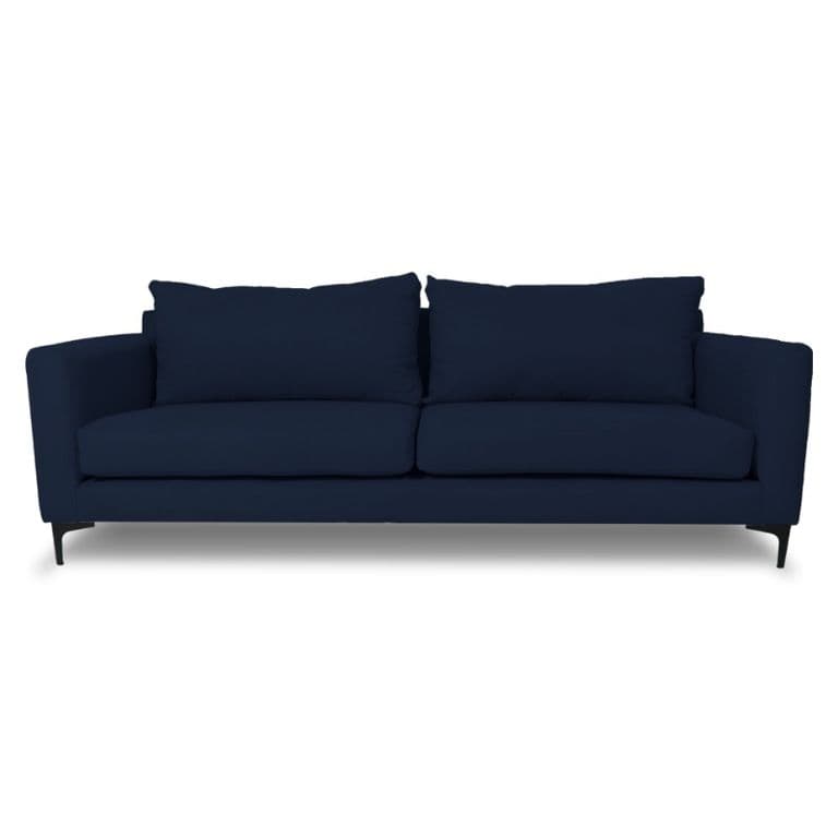 SOFA ALANNA FELPA AZUL 3 CUERPOS