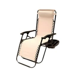 Silla Reposera Plegable Portatil Con Porta Bebidas Blanco