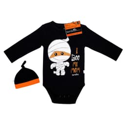 Body Y Gorrito Halloween Momia Nino 12-18 Meses Negro 12-18 MESES
