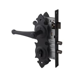 Cerradura Embutir Con Placa Trancura Manilla Interior - Negro