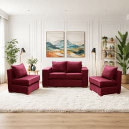 Living Evans sofa 2 cuerpos + 2 sofa 1 cuerpo Rojo