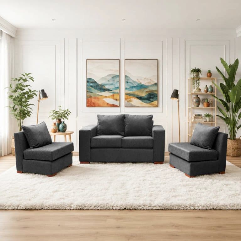 Living Evans sofa 2 cuerpos + 2 Sofa 1 cuerpo Marengo