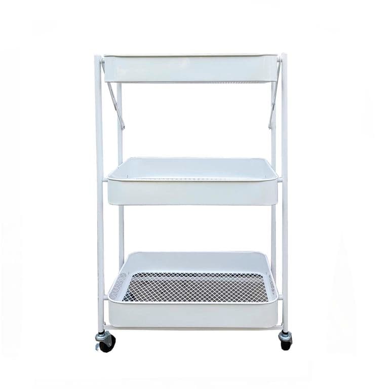 Carro Organizador Plegable con Ruedas Blanco