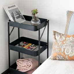 Carro Organizador Plegable con Ruedas Negro