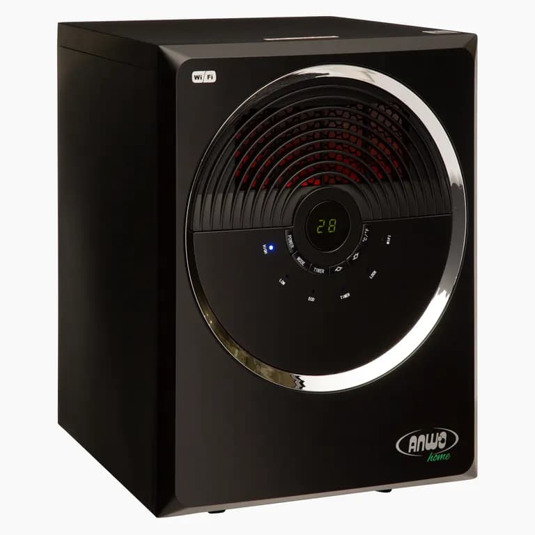 Estufa Calefactor Electrico Infrarroja Con Wifi Negro.
