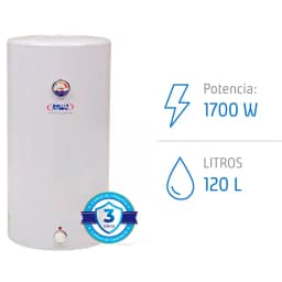 Termo Electrico 120 Litros 1700W Mural 3 Duchas Bajo Consumo Sistema Anti Sarro