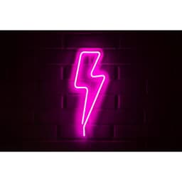 LETRERO ESTILO NEON RAYO GRANDE ROSADOUSB195x51cm