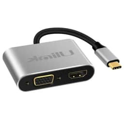 Hub Adaptador 4 en 1 Type-C a HDMI 4K + VGA + USB 3.0+ USB C