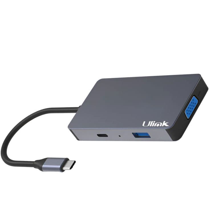 Hub Adaptador Type-C (5en1) 4K HDMI X2/ VGA/ Type-C/ USB 3.0