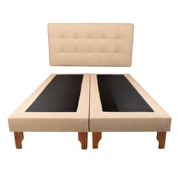 CAMA DOS PLAZA BEIGE LINO.