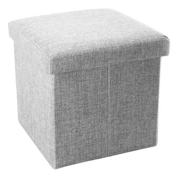 Puff Silla Baul Organizador Multifuncional 38cm x 38cm - Gris