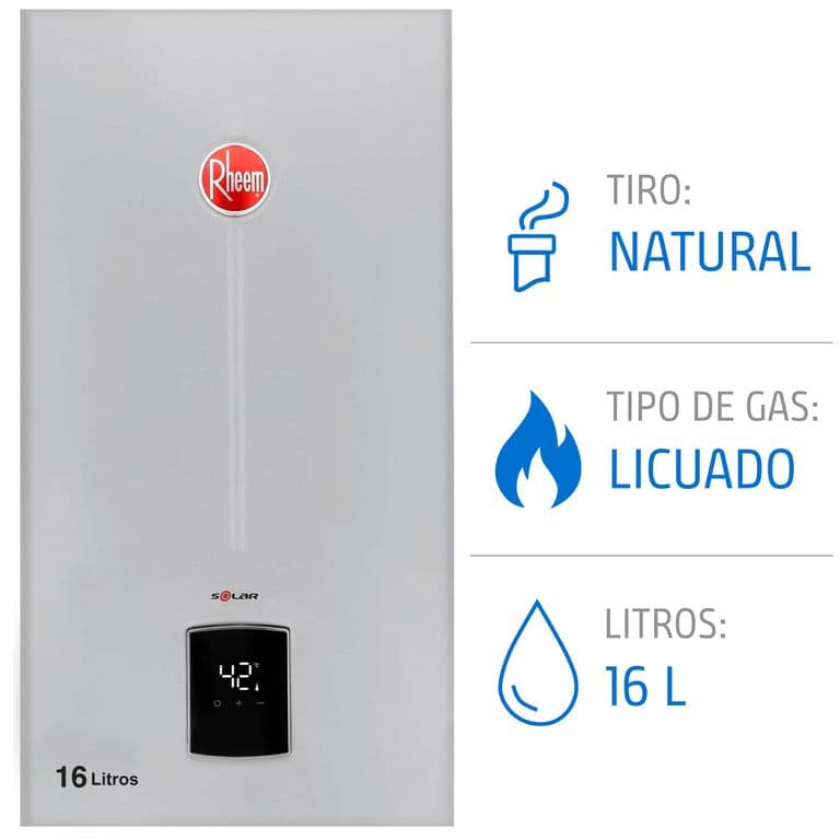 Calefont 16 litros Gas licuado Tiro Natural