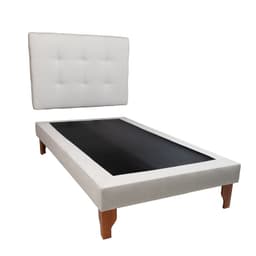 CAMA PLAZA Y MEDIA GRIS LINO