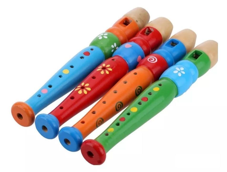 Flauta Madera Juguete Didactico Instrumento Musical Ninos 1u